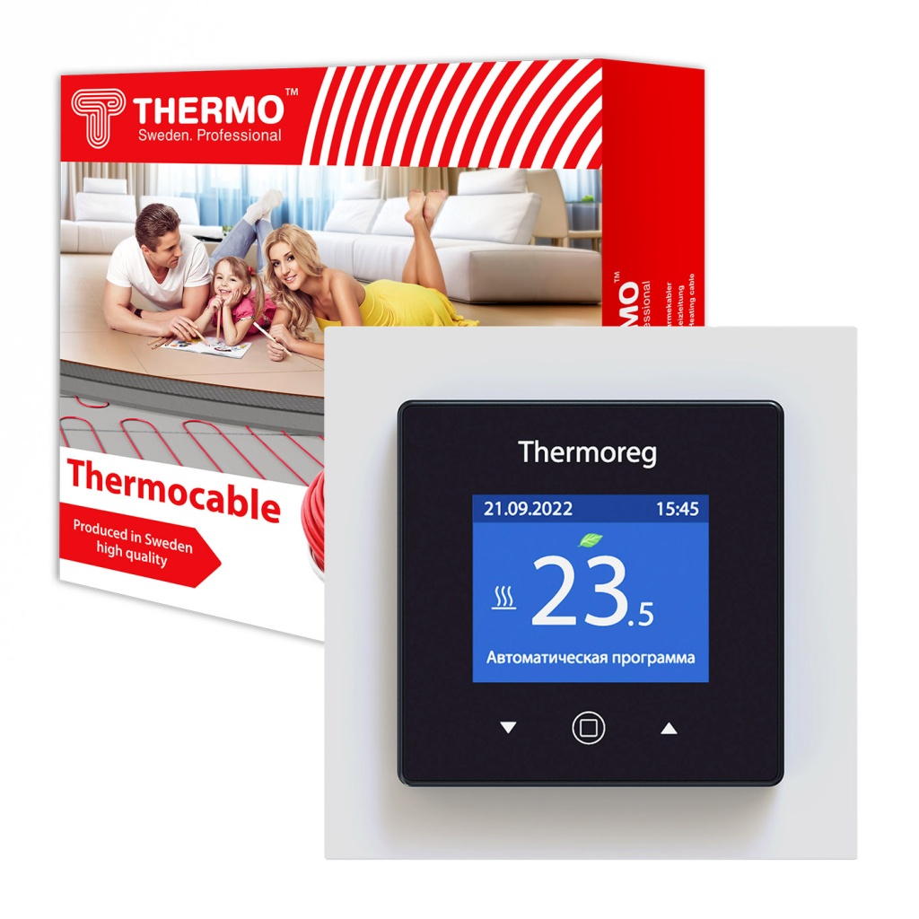 Комплект нагревательный кабель Thermocable + терморегулятор Thermoreg TI-970